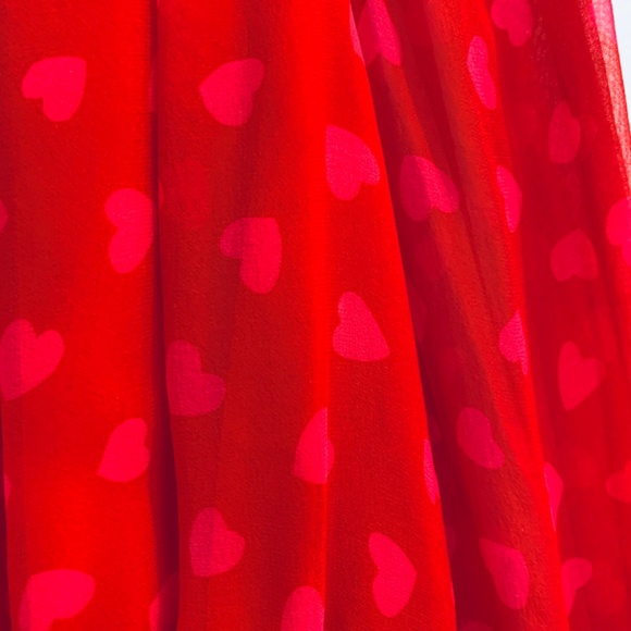 Kate Spade New York Red Dress Heart Print Size 0 Valentines Love Romantic Whimsy - Picture 6 of 16